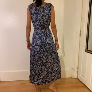 Mid-calf blue and white 100% dress